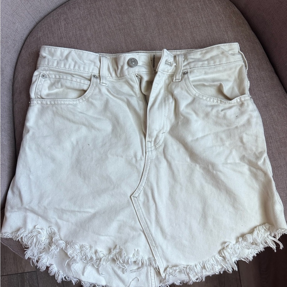 We The Free Off-White Denim Skirt